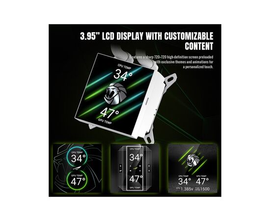 Система жидкостного охлаждения Gamemax GLACIER 360 LCD WH, изображение 4