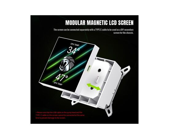 Система жидкостного охлаждения Gamemax GLACIER 360 LCD WH, изображение 5