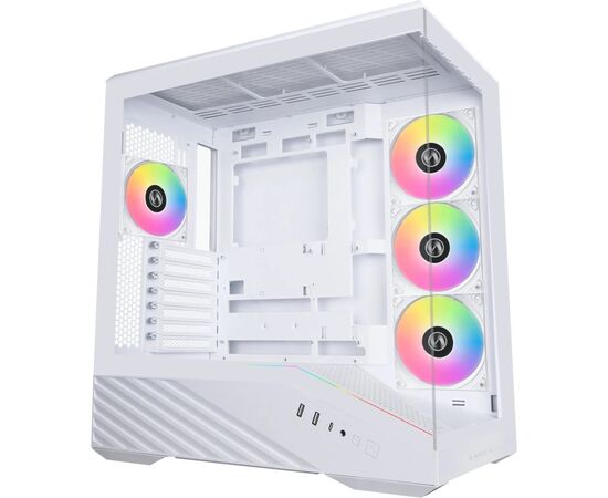 Корпус для ПК Lian Li V100R case with pre-installed four 120mm RGB PWM fan, White (G99.V100RW.01)
