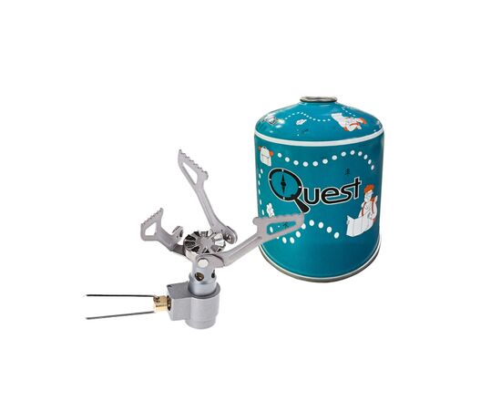 Горелка BRS Набір BRS-3000T титановий + балон різьбовий бутановий Quest, 450гр (BRS-3000TQ-G450)