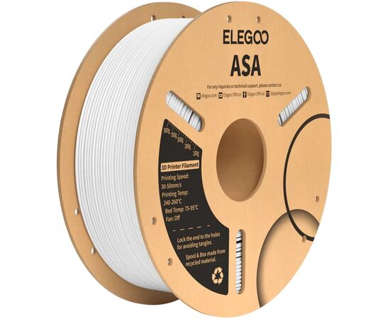 Пластик для 3D-принтера ELEGOO ASA 1.75мм, 1кг, white (50.203.0709)