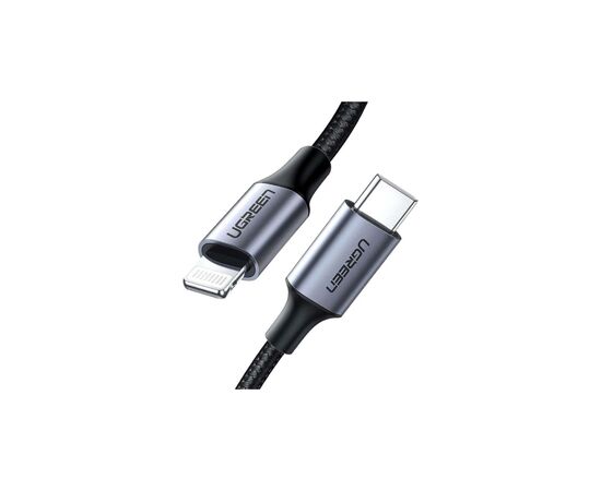 Дата кабель USB-C to Lightning 1.0m 3A 60W US304 black Ugreen (60759), зображення 2