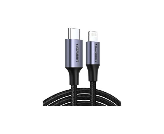 Дата кабель USB-C to Lightning 1.0m 3A 60W US304 black Ugreen (60759)