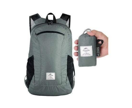 Рюкзак туристичний Naturehike Ultralight NH17A012-B, 18 л, сірий (6927595718667), зображення 3