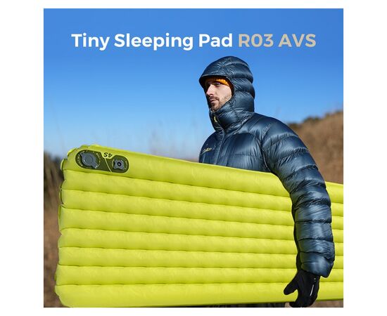 Туристический коврик Flextail Tiny Slleeping Pad R03 AVS самонадувний зелений (6975755966632), изображение 5