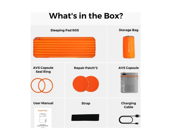 Туристический коврик Flextail Tiny Slleeping Pad R05 AVS самонадувний помаранчевий (6975755966656), изображение 4