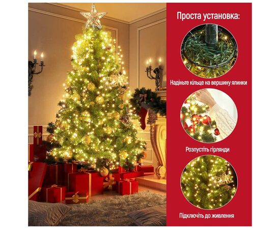 Гірлянда ColorWay Каскад LED 98 7 x 1.5 м 8 функцій (CW-G-98L71CU), зображення 11