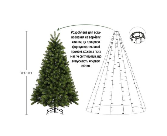 Гірлянда ColorWay Каскад LED 98 7 x 1.5 м 8 функцій (CW-G-98L71CU), зображення 9