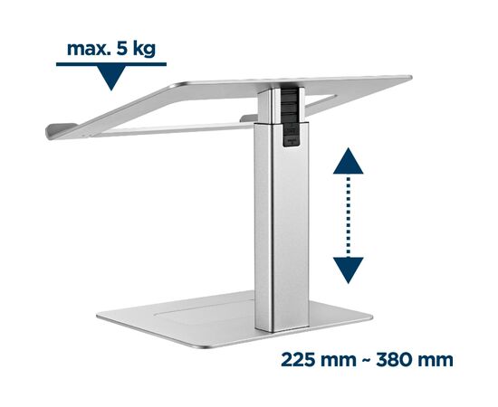 Подставка для ноутбука Gembird до 15.6", регулируемая, алюминий (NBS-D1-02), изображение 7