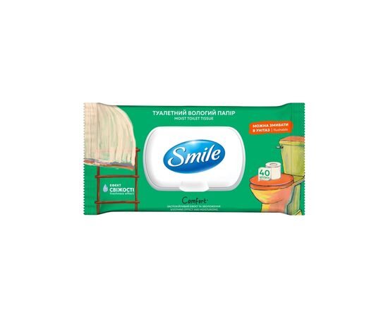 Туалетний папір Smile Classic Comfort Вологий 40 шт. (4823071668803)