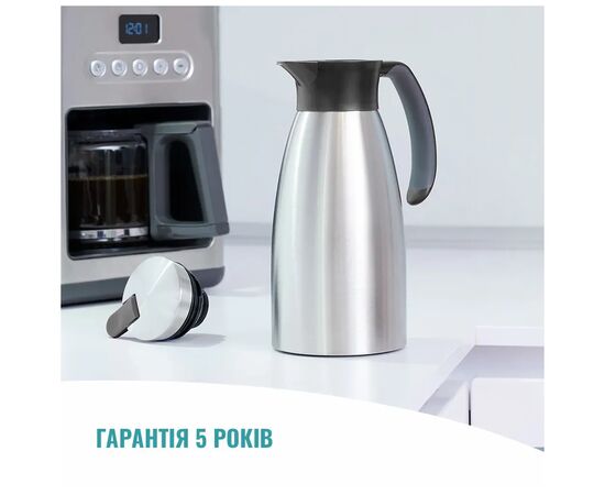 Термос Tefal Soft Grip, 1.5л, нежавіюча сталь, пластик, чорний (K3043214), изображение 7
