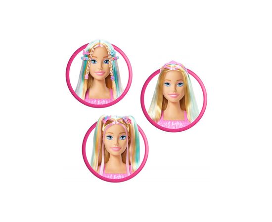 Игровой набор Barbie Кукла-манекен для причесок "Цветовое перевоплощение" Barbie с аксессуарами (JFG81), изображение 4