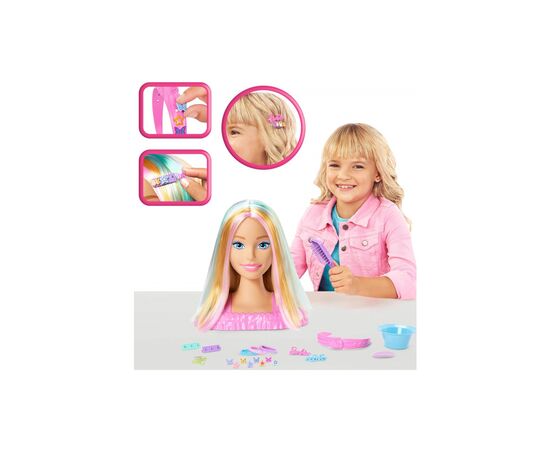 Игровой набор Barbie Кукла-манекен для причесок "Цветовое перевоплощение" Barbie с аксессуарами (JFG81), изображение 6