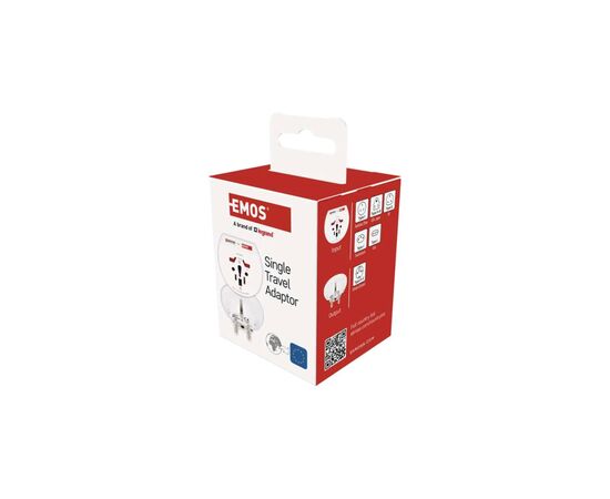 Переходник Travel Adapter EU to USA,GB,JP,CN,AU,DE,HU,SI CZ,SK,PL EMOS (P0055N), изображение 6