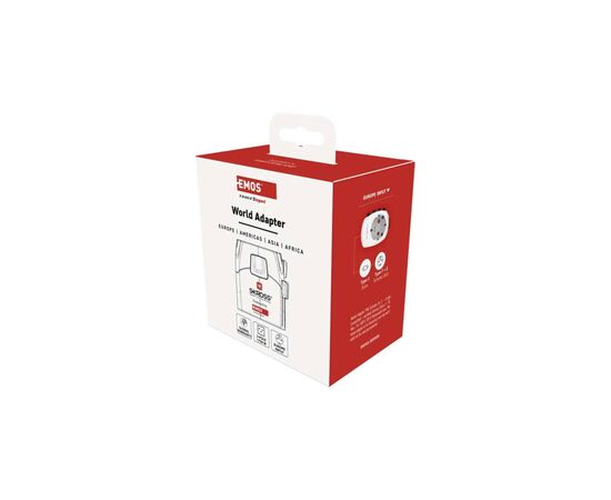 Переходник Travel Adapter EU to US,AS,AUS,NZ,CN,AF,ME,GB,CH,IT,HK,INr EMOS (P0056N), изображение 10