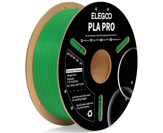 Пластик для 3D-принтера ELEGOO PLA PRO 1кг, 1.75мм, green (50.203.0193)