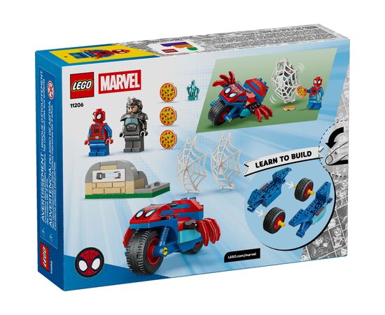 Конструктор LEGO Spidey Паук на мотоцикле против Носорога (11206), изображение 8
