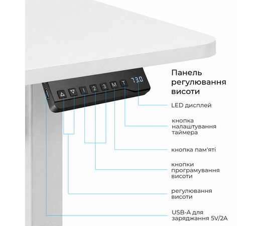 Компьютерный стол OfficePro ODE1880W White (ODE1880W), изображение 6