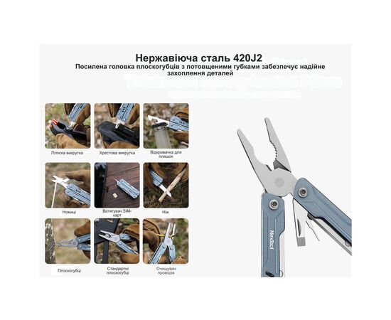 Мультитул NexTool Mini Sailor Pliers S11 чорний (NE20156C), зображення 6