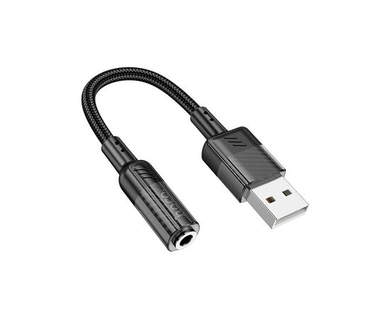 Звуковая плата HOCO LS37 Spirit transparent USB to 3.5mm Black (6942007612562), изображение 2