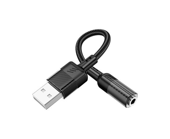 Звуковая плата HOCO LS37 Spirit transparent USB to 3.5mm Black (6942007612562), изображение 3