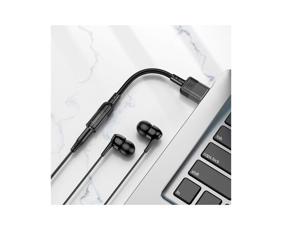 Звуковая плата HOCO LS37 Spirit transparent USB to 3.5mm Black (6942007612562), изображение 6