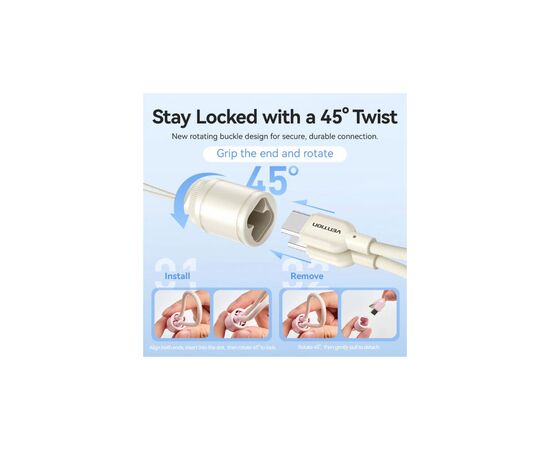 Батарея универсальная VENTION 10000mAh 22,5W Fast Charging, USB-A, 2xUSB-C Beige (FKAN0-C), изображение 7