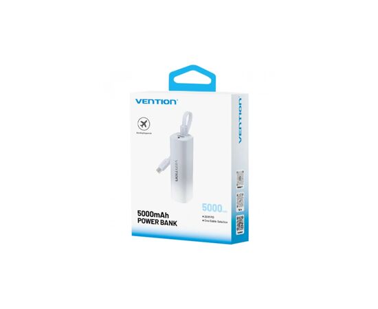 Батарея универсальная VENTION 5000mAh 20W PD, USB-C In/Out, Lightning In/Out, with cable, Gradient Gray (FHWM0), изображение 2