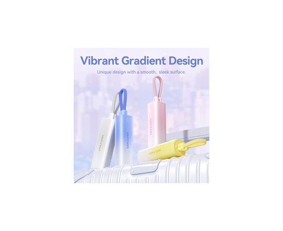 Батарея универсальная VENTION 5000mAh 20W PD, USB-C In/Out, Lightning In/Out, with cable, Gradient Yellow (FHWY0), изображение 3