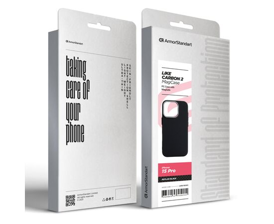 Чехол для мобильного телефона Armorstandart LikeCarbon2 MagCase Apple iPhone 15 Pro Kevlar Black (ARM88589), изображение 8