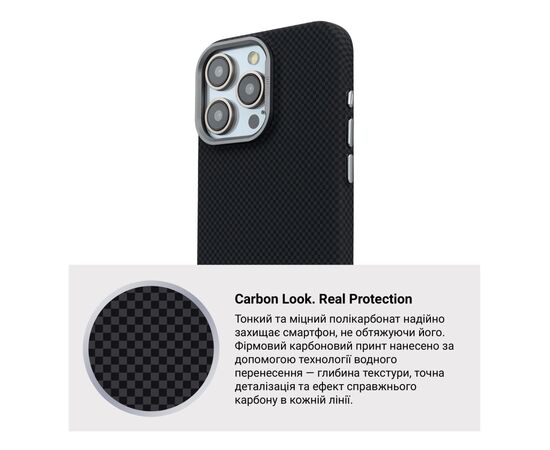 Чохол до мобільного телефона Armorstandart LikeCarbon2 MagCase Apple iPhone 16 Pro Kevlar Black (ARM88381), зображення 7