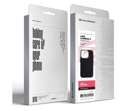 Чохол до мобільного телефона Armorstandart LikeCarbon2 MagCase Apple iPhone 16 Pro Kevlar Black (ARM88381), зображення 8