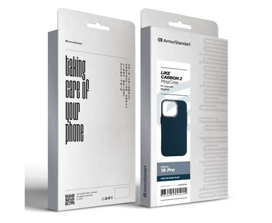 Чехол для мобильного телефона Armorstandart LikeCarbon2 MagCase Apple iPhone 16 Pro Kevlar Dark Blue (ARM88594), изображение 8