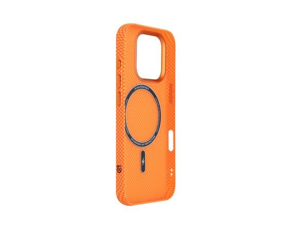 Чохол до мобільного телефона Armorstandart LikeCarbon2 MagCase Apple iPhone 16 Pro Kevlar Orange (ARM88596), зображення 4