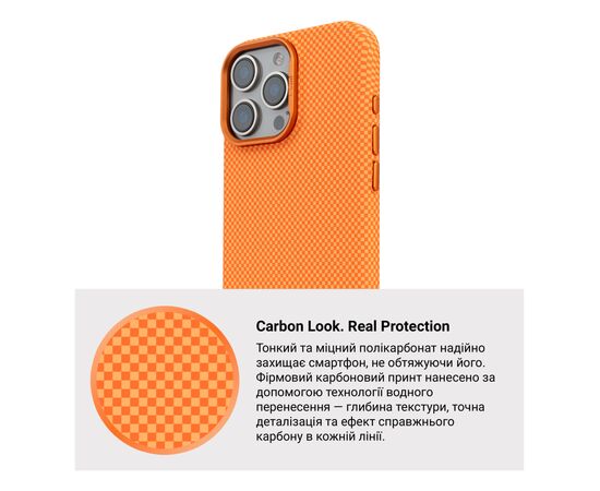Чохол до мобільного телефона Armorstandart LikeCarbon2 MagCase Apple iPhone 16 Pro Kevlar Orange (ARM88596), зображення 7