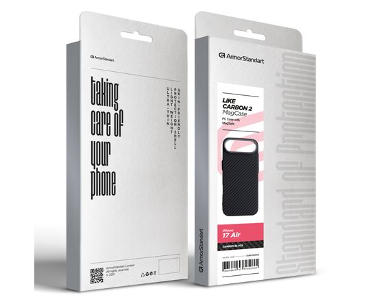 Чохол до мобільного телефона Armorstandart LikeCarbon2 MagCase Apple iPhone 17 Air Carbon Black (ARM86260), зображення 8