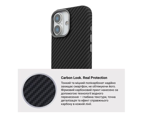Чехол для мобильного телефона Armorstandart LikeCarbon2 MagCase Apple iPhone 17 Carbon Black (ARM86257), изображение 7