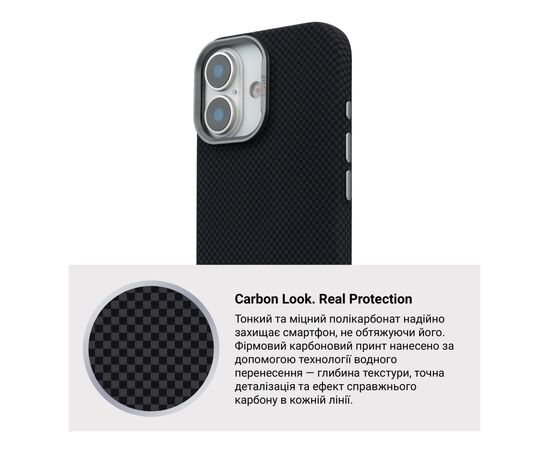Чохол до мобільного телефона Armorstandart LikeCarbon2 MagCase Apple iPhone 17 Kevlar Black (ARM88379), зображення 7