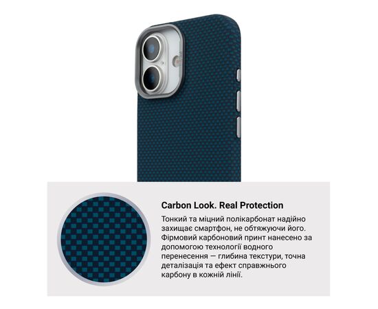Чехол для мобильного телефона Armorstandart LikeCarbon2 MagCase Apple iPhone 17 Kevlar Dark Blue (ARM88613), изображение 7