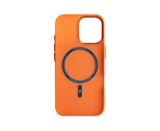 Чохол до мобільного телефона Armorstandart LikeCarbon2 MagCase Apple iPhone 17 Kevlar Orange (ARM88614), зображення 2