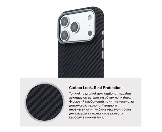 Чехол для мобильного телефона Armorstandart LikeCarbon2 MagCase Apple iPhone 17 Pro Carbon Black (ARM86258), изображение 7