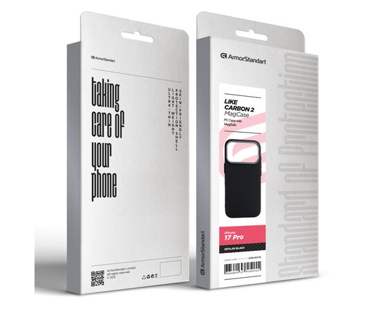 Чохол до мобільного телефона Armorstandart LikeCarbon2 MagCase Apple iPhone 17 Pro Kevlar Black (ARM88378), зображення 8