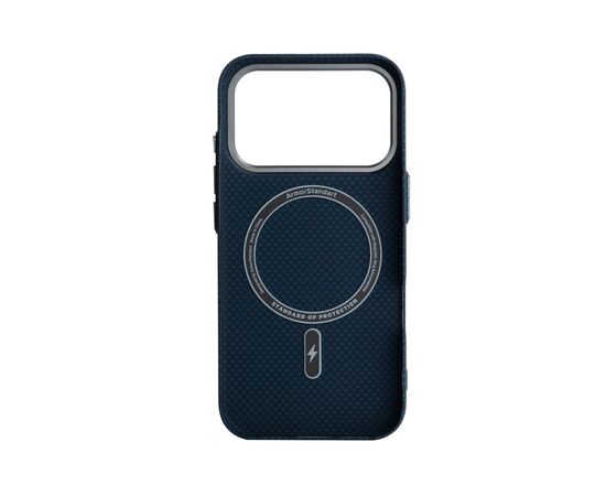 Чохол до мобільного телефона Armorstandart LikeCarbon2 MagCase Apple iPhone 17 Pro Kevlar Dark Blue (ARM88554), зображення 2