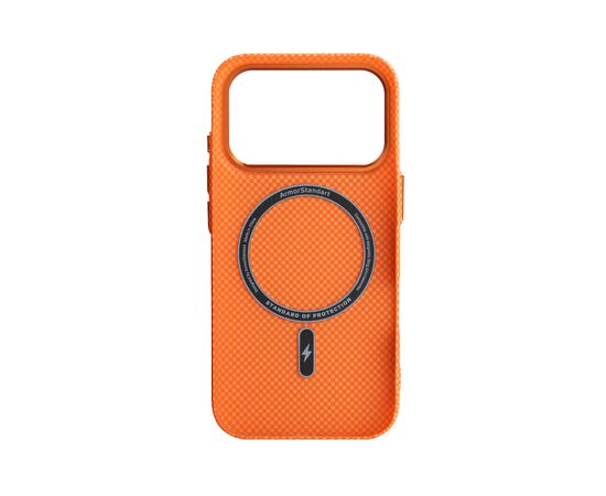 Чехол для мобильного телефона Armorstandart LikeCarbon2 MagCase Apple iPhone 17 Pro Kevlar Orange (ARM88556), изображение 2