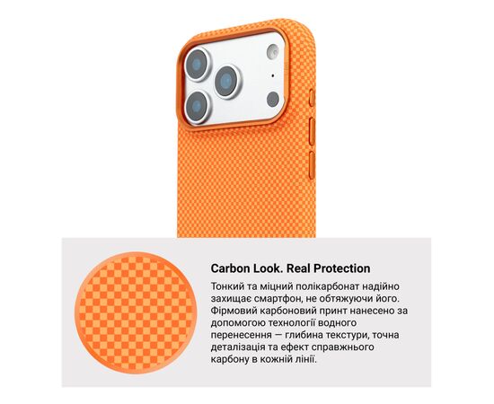 Чехол для мобильного телефона Armorstandart LikeCarbon2 MagCase Apple iPhone 17 Pro Kevlar Orange (ARM88556), изображение 7