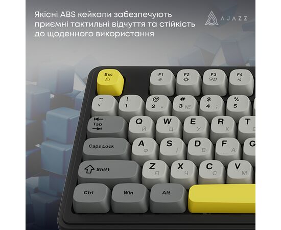 Клавиатура Ajazz AF98 Plus Wireless/Bluetooth/USB UA Black/Grey/Yellow (AF98-PLUS-BGY), изображение 12