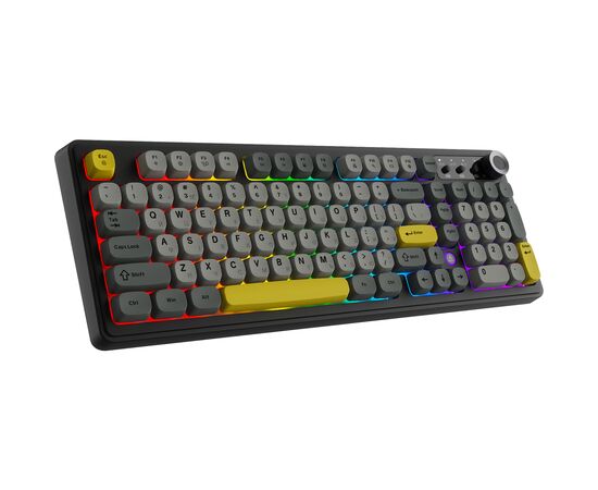 Клавиатура Ajazz AF98 Plus Wireless/Bluetooth/USB UA Black/Grey/Yellow (AF98-PLUS-BGY), изображение 2