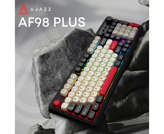 Клавіатура Ajazz AF98 Plus Wireless/Bluetooth/USB UA Black/White/Red (AF98-PLUS-BSR), зображення 6