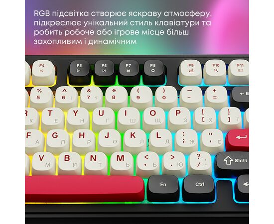 Клавіатура Ajazz AF98 Plus Wireless/Bluetooth/USB UA Black/White/Red (AF98-PLUS-BSR), зображення 9