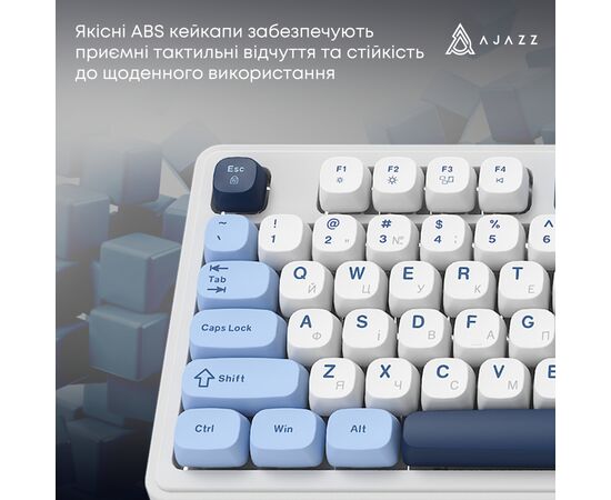Клавиатура Ajazz AF98 Plus Wireless/Bluetooth/USB UA White/Blue (AF98-PLUS-GB), изображение 12